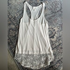 Buttery Soft Tank with attached lace detail